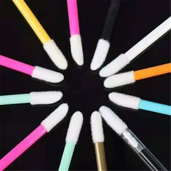 100 Adet Tek Kullanımlık Dudak Fırçası Kirpik Fırçası Kristal Lashes Mikro Fırçalar Kirpik Uzatma Aplikatör Temizleyici Güzellik Makyaj Araçları
