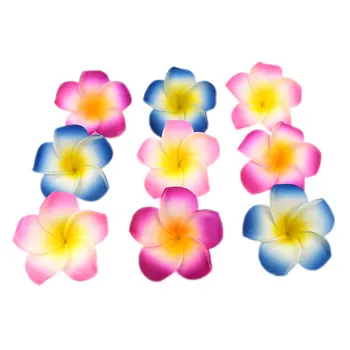 100 ADET Yapay Frangipani Dekoratif Çiçek Hawaiian PE Köpük Plumeria Çiçekler DIY Parti Düğün Dekor için 4/5/6/7 / 8CM