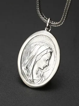 100 % gerçek 925 katı gümüş şık minimalist kadın kolye yaratıcı Meryem kolye