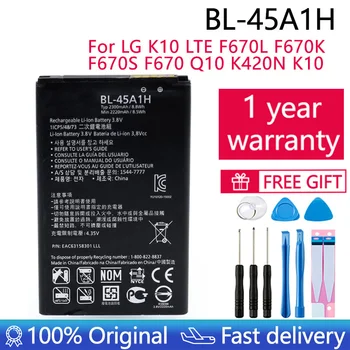 100 % Orijinal BL-45A1H Yedek Telefon Pil İçin LG K10 LTE F670L F670K F670S F670 Q10 K420N K10 BL45A1H Kapasiteli 2300mAh