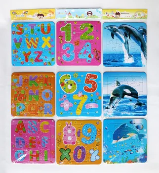 100 stil 1 adet 3D Bulmaca 14*14 cm kağıt sevimli komik Hayvanat Bahçesi Hayvan Okyanus mektup eylem öğrenme eğitim bebek oyuncakları çocuklar için