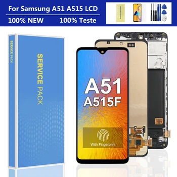 100 % Süper AMOLED Samsung Galaxy A51 LCD A515F SM-A515F / DS A515F / DS A515F Ekran dokunmatik ekran Digitizer İçin A515 Ekran