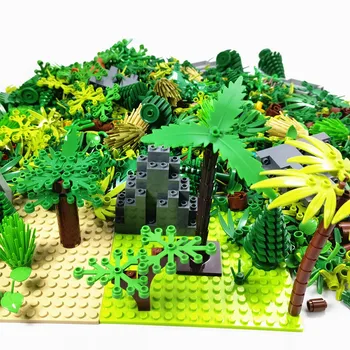 1000g Uyumlu Şehir Tepe Bitki Yapı Taşları Dağ Taş Parçası Orman Aksesuar Çalı Yaprak MOC Klasik Tuğla DIY Çocuk Oyuncak