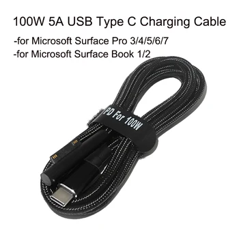 100W 5A USB C Hızlı şarj kablosu Microsoft Surface Pro 3 için 4 5 6 7 Tip C Güç Adaptörü Dönüştürücü Microsoft Surface Book için