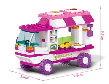 102 Adet Şehir Van Aperatif Ev Araba Yapı Taşları Setleri Arkadaşlar Rakamlar Brinquedos DIY Tuğla Playmobil Eğitici Oyuncaklar Kızlar için