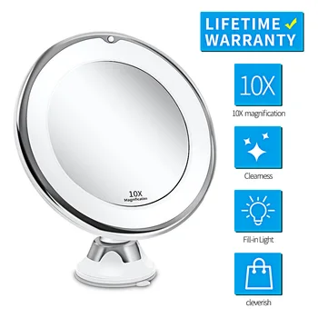 10x Büyüteç Aynalar Esnek makyaj aynası 14 Led ışıklı Dokunmatik Ekran makyaj masası aynası Taşınabilir Tuvalet Masası Kozmetik Aynalar