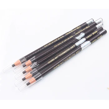 12 adet 18 cm yüksek kaliteli kahverengi su geçirmez microblading kalem kalıcı makyaj aksesuarları