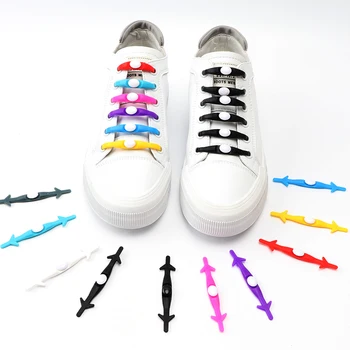 12 Adet Silikon Ayakabı Elastik Ayakkabı Bağcıkları Bağları Olmadan Erkekler Ve Kadınlar Tembel Dantel Eğlence Sneakers Kauçuk Ayakkabı Bağı