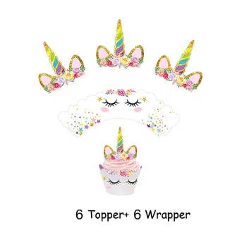 12 adet Unicorn Kek Topper Karikatür Sevimli Gökkuşağı At Kek Topper Unicorn Parti Kız Hediyeler Mutlu Unicorn Doğum Günü Partisi Dekoru