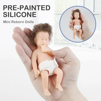12 Cm Yumuşak Plastik Simülasyon Bebek Mini Yeniden Doğmuş Bebek Gibi Aksesuarlar ile Şişe Meme Küçük Bebek