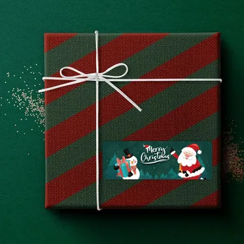 120 adet / rulo Sevimli Noel Baba Noel Ağacı Sticker Merry Christmas Çıkartmalar Teşekkür Ederim Etiketleri Hediye Kutusu Sızdırmazlık Paketi Dekorasyon