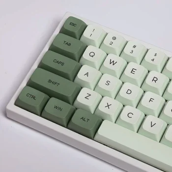 124 Tuşları toz yeşil çay Mekanik klavye Keycaps Boya Süblimasyon XDA Klavye İngilizce Japon PBT Anahtar kapaklar Kiraz MX Anahtarı İçin