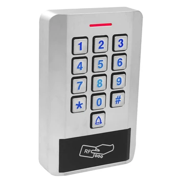 125 KHZ RFID Şifre Tuş Erişim Kontrolü Arka Su Geçirmez IP68 Metal Kasa Kapı Bağımsız Erişim Kontrolü 6000 kullanıcı Wiegand