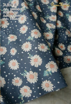 145x50cm Gri Mavi Küçük Çiçek İnce Pamuklu Dikiş Poplin Kumaş, Yapma yaz elbisesi Gömlek Giyim Kumaş