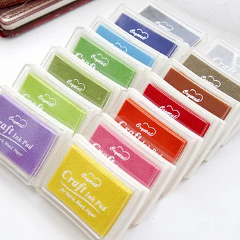 15 Renkler Sevimli Inkpad Zanaat Yağ Bazlı DIY Mürekkep Pedleri Ofis Kırtasiye Karalama Defteri Parmak İzi Damga Pedi