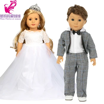 18 İnç Amerikan Erkek Kız Bebek Düğün Takım Elbise Elbise Bebek Bebek Ceket için 18 İnç erkek oyuncak bebek Giysileri