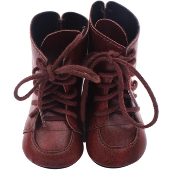 18 İnç Kız Bebek Ayakkabı Koyu Kahverengi Martin Çizme Amerikan Yenidoğan Ayakkabı bebek oyuncakları Fit 43 Cm Bebek Bebek s104
