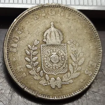 1833 + R Brezilya 160 Reis Gümüş Kaplama Kopya Para