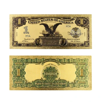 1899 Yıl Bir Dolar Altın Banknot Renkli ABD Bill Not Renk Altın Folyo Altın Para ile COA Kılıf