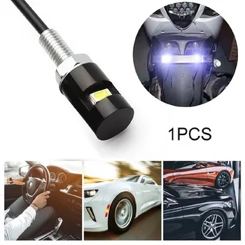 1X araba motosiklet kartal göz lambası plaka ışıkları evrensel 12 V / 1 W LED otomatik beyaz LED plaka cıvatası ışık süper parlak