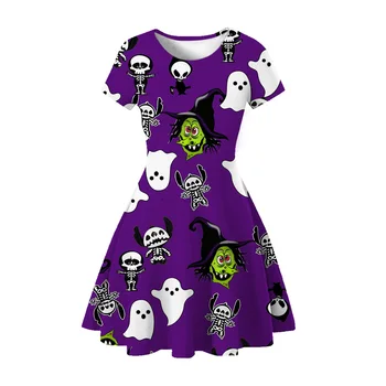 2-10 Yıl Kızlar Cadılar Bayramı Cosplay Karikatür Kıyafetler Elbise Kostüm Yaz Rahat Çocuk Giysileri Giyinmek