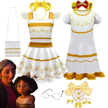 2-10 Yıl Kızlar Encanto Madrigal Elbise Cadılar Bayramı Karnaval Çocuklar Cosplay Kostüm Çocuk Mirabel Kıyafet Giyim