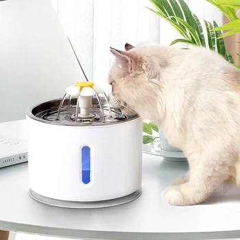 2.4 L Otomatik Pet Kedi su çeşmesi İle LED Elektrikli Dilsiz Su Besleyici USB Tiryakisi Kase Pet İçme Dağıtıcı Damla nakliye