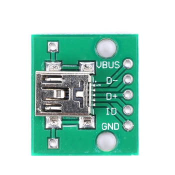 2/5/10/20 Adet Mini USB DIP 2.54 mm Adaptör Konnektörü Modülü Kurulu Paneli Dişi 5-Pin Pinboard 2.54 mm Mini USB PCB Tipi Parçalar