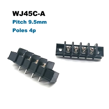 2/5 Adet Bariyer Terminal Bloğu Pitch 9.5 mm Düz Pin 2/3/4/5/6P Morsettiera Tel Bağlayıcı 45C-A Vida Delikleri İle 25A 12AWG
