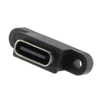 2-50 adet TİP C 2pin Su Geçirmez Dişi USB C Soket Bağlantı Noktası Vida Deliği İle Hızlı Şarj Şarj Arayüzü 180 derece USB Konektörü