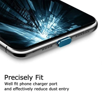 2 ADET Alüminyum Alaşım Toz Geçirmez Kapak Metal Anti Toz Şarj Dock Tak Stoper Cap iPhone 13 12 Mini 14 11 Pro Max XS 8 Artı