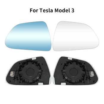 2 ADET Araba Geniş açılı ayna ısı Su Geçirmez parlama önleyici Büyük Görüş dikiz aynası Lens Tesla Modeli 3 Model Y Araba Aksesuarı
