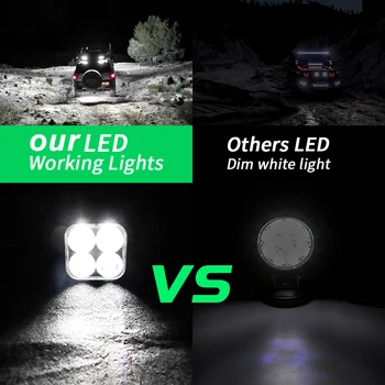 2 adet Araba LED Mini süper parlak çalışma ışığı Sabit ve Strobe 4LED Spot 9-30V yardımcı ışık Modifiye Motosiklet Far