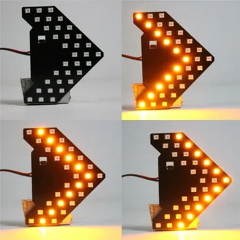 2 Adet Evrensel LED Ok Dönüş sinyal ışığı Araba Kamyon İçin Yan dikiz aynası Dinamik Amber Gösterge Lambası Şekillendirici Aksesuarları