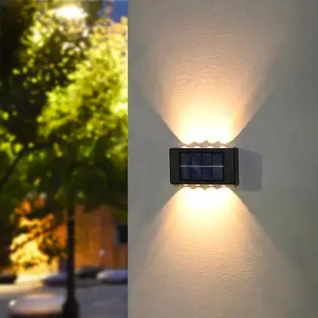 2 ADET Güneş Lambası Açık LED ışıkları IP65 Su Geçirmez Bahçe Dekorasyon Balkon yard Sokak Duvar Dekor Lambaları bahçe lambası