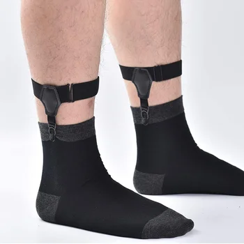 2 adet Siyah Çorap Jartiyer Kemer Erkekler Kadınlar için Kalın İnce Çorap Ayarlanabilir Elastik Kaymaz Klipler Jartiyer Parantez Tutucular Tutun-Up