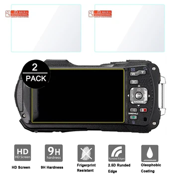 2 ADET Temperli Cam İçin Ricoh WG-80 WG-70 WG-60 WG-50 WG40 WG-40W Ekran Koruyucu kamera ekranı koruyucu film HD Şeffaf Cam