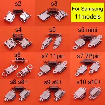 2 adet Yeni mikro USB şarj portu Güç Jakı Samsung Galaxy S2 S3 S4 S5 S6 S7 7pin 11pin S8 S9 S10 Artı USB konektör soket