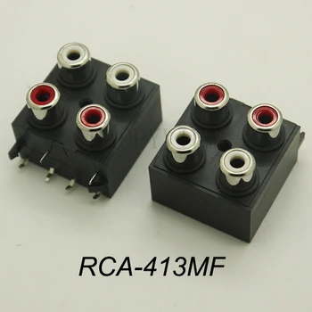 2 ADET Yüksek kalite 2 renkler (kırmızı + Beyaz ) RCA Dişi Konnektör mühürlü Stereo ses Jakı AV Ses girişi soketi RCA-413MF