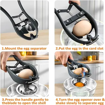2 in 1 Yumurta Açacağı Yaratıcı Çırpma Yumurta Beyaz Ayırıcı Kullanımı kolay Dayanıklı Yumurta Beyaz Ayırıcı Mutfak Aksesuarları mutfak gereçleri