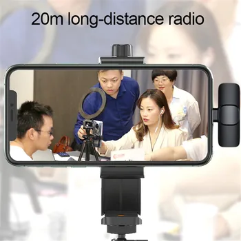 2 İn 1 Kablosuz Yaka Mikrofonu Taşınabilir Ses Video Kayıt Mini Mikrofon iPhone C Tipi Canlı Yayın Oyun Telefon Mikrofon