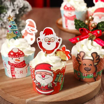 2 Set Pişirme Aksesuarları Noel Cupcakes Kek Dekorasyon Araçları