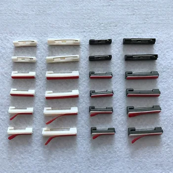 20 ADET 2.0 cm 3.0 cm 3.6 cm beyaz siyah yapışkanlı plastik broş pin arkaları düz emniyet pimleri DIY Rozeti El Yapımı takı bulma