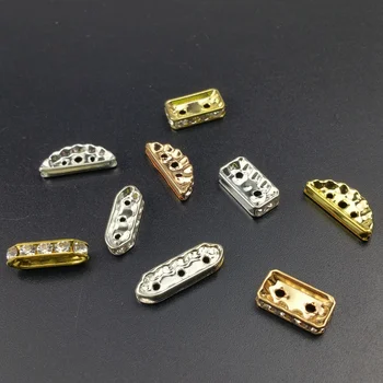 20 adet Altın Gümüş Renk Kristal Spacer Metal Gümüş Renk Yarım Daire Taklidi dağınık boncuklar DIY Takı Yapımı