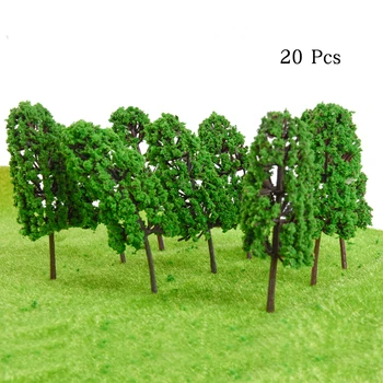 20 adet / grup 1/100 Ölçekli Mini Minyatür Plastik Model Ağaçları Tren Demiryolu Sahne Ev Sınıf Parkı Düzeni Sahne Oyuncak