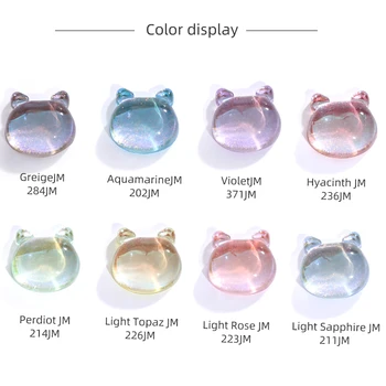 20 Adet / paket 8MM Aurora Küçük Ayı Telefonları Yamalar Tırnak Parçaları Taklidi Flatback Çivi Taşlar Glitter Sequins Kristal Aplikler