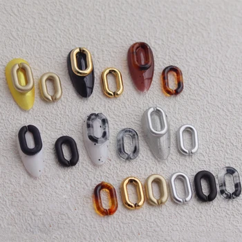 20 adet Vintage Yüzük Toka Takı Tırnak Süslemeleri için Japon Tarzı Oval Kilit Kolye Tırnak Takılar 3D DIY Manikür Aksesuarları