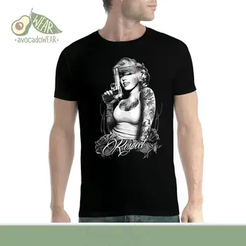 2019 Moda Retro Yaz Erkek Baskı T-Shirt Marilyn Monroe Saygı Pistolet Homme T-shirt Nouveaute T Shirt