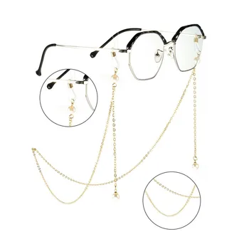2020 Moda okuma gözlüğü Zinciri Popüler Metal Güneş Gözlüğü Zinciri Yeni Yaprak İnci Boncuk Kolye Gözlük Zincir Kolye Kadınlar için