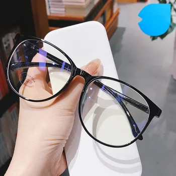 2021 Yeni Vintage Gözlük Çerçevesi Şeffaf Kadın Moda Gözlük Optik Miyopi Plastik Mermi Anti-mavi ışık gözlük